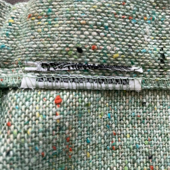Vintage 1960s Midi Green Textured Tweed Skirt Women’s XS or S - Picture 4 of 7